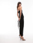 Topshop velvet lace jumpsuit in black