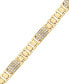 ფოტო #4 პროდუქტის Men's Diamond Cluster Wide Link Chain Bracelet (2 ct. t.w.) in 10k White Gold