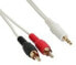 Фото #1 товара InLine Audio Cable 2x RCA male / 3.5mm male Stereo white/gold 3m