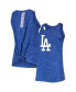 Women's Royal Los Angeles Dodgers Space Dye Back-Knot Tank Top