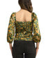 ფოტო #2 პროდუქტის Juniors' Printed Satin Shirred-Bust Sweetheart Top