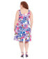 Фото #2 товара Plus Size Floral-Print Square-Neck Dress
