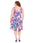 ფოტო #2 პროდუქტის Plus Size Floral-Print Square-Neck Dress