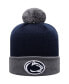 Фото #1 товара Men's Navy and Gray Penn State Nittany Lions Core 2-Tone Cuffed Knit Hat with Pom