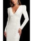 ფოტო #2 პროდუქტის Women's Irelina Puff Sleeve Embroidered Gown