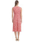 Petite Printed Jewel-Neck Midi Dress red ivory, 8P - фото #2