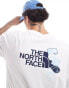 The North Face Expedition Stickers backprint oversized t-shirt in white and blue exclusive to ASOS