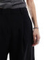 JJXX wide fit high waisted trousers with front pleat in black