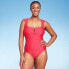 Фото #2 товара Women's Full Coverage Tummy Control Cap Sleeve U-Wire One Piece Swimsuit - Kona