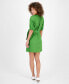 ფოტო #2 პროდუქტის Women's Linen-Blend Puff-Sleeve Shirtdress