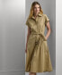 ფოტო #4 პროდუქტის Women's Belted Stretch-Cotton Blend Shirtdress