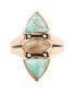 Labrador Bronze, Genuine Turquoise and Genuine Labradorite North South Ring