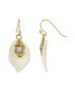 ფოტო #1 პროდუქტის Crystal Ivory Leaf Drop Earring