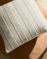 Striped linen cushion cover