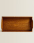 Wooden tray with handle