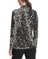 Фото #2 товара Women's Animal Print Matte Jersey Faux Wrap Top