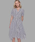 ფოტო #1 პროდუქტის Women's Stripe-Print Silky- Crepe Dress
