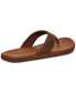 Фото #2 товара Men's Seaside Leather Lightweight Flip-Flop Sandal