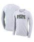 Фото #1 товара Men's White Michigan State Spartans School Wordmark Logo Performance Legend Long Sleeve T-shirt