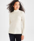 Фото #1 товара Petite Mock-Neck Printed Long-Sleeve Top, Created for Macy's