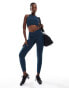 Фото #2 товара Nike Training One wrapped high waisted 7/8 leggings in navy