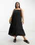 Фото #1 товара ASOS DESIGN Curve tiered hi low hem maxi dress in black