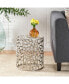 Modern Mesh Abstract Aluminum Accent Table with No Assembly Required