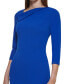 Women's Foldover-Neck Front-Slit Sheath Dress