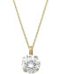 ფოტო #2 პროდუქტის Cubic Zirconia Round Pendant Necklace in 14k Gold or 14k White Gold