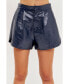 Фото #1 товара Women's High-Waisted Faux Leather Shorts