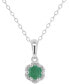 ფოტო #2 პროდუქტის Sapphire Solitaire Scalloped Edge 18" Pendant Necklace (5/8 ct. t.w.) in Sterling Silver (Also in Emerald & Ruby)