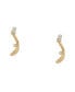 Women's Glitz Wave Gold-Tone Stainless Steel Hoop Earrings