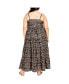 ფოტო #2 პროდუქტის Plus Size Aylin Tier Animal Print Maxi Dress