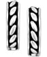 ფოტო #3 პროდუქტის EFFY® Men's Antique-Look Huggie Hoop Earrings in Sterling Silver, 3/4"