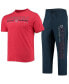 ფოტო #2 პროდუქტის Men's Navy, Red Washington Nationals Meter T-shirt and Pants Sleep Set