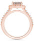 Фото #3 товара Morganite (1-7/8 ct. t.w.) and Diamond (1/2 ct. t.w.) Halo Ring in 14K Rose Gold