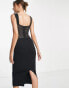 Фото #4 товара ASOS DESIGN Tall lace insert corset midi dress in black