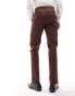 Фото #5 товара ASOS DESIGN slim with linen suit trouser in brown