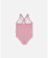 Фото #3 товара Girl One Piece Swimsuit Pink Stripes - Toddler Child