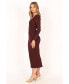 ფოტო #2 პროდუქტის Women's Fifi Long Sleeve Midi Dress - Wine