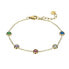 Фото #1 товара Decent gold-plated bracelet with colored zircons Angelina EWB23070G