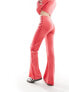 adidas Originals velvet flared trousers in bright pink