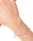 ფოტო #2 პროდუქტის EFFY® Freshwater Pearl (7mm) Dangle Heart Link Chain Bracelet in 14k Gold-Plated Sterling Silver