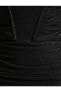 Askılı Mini Gece Elbise Simli Drapeli Otriş Detaylı