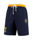 Фото #3 товара Men's Jamal Murray Navy Denver Nuggets Big and Tall French Terry Name and Number Shorts
