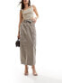 River Island cargo midi pencil skirt in dark beige