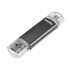 Фото #1 товара hama Laeta Twin USB флеш накопитель 128 GB USB Type-A / Micro-USB 2.0 Серый 00114872
