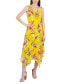 Фото #4 товара Petite Floral-Print Cowlneck Handkerchief-Hem Dress