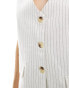 Pretty Lavish linen blend longline blazer co-ord in cream pinstripe