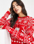 Threadbare Christmas cropped jumper in red